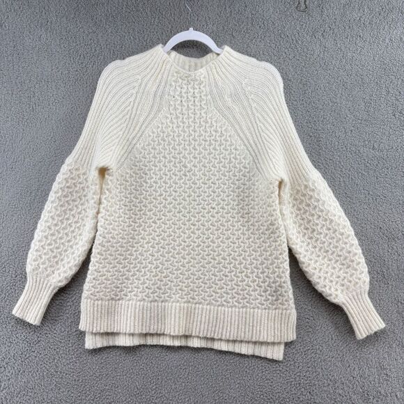 Anthropologie Bia Mock Neck Tunic Ivory Sweater Size Small Celeb Style - Picture 4 of 14